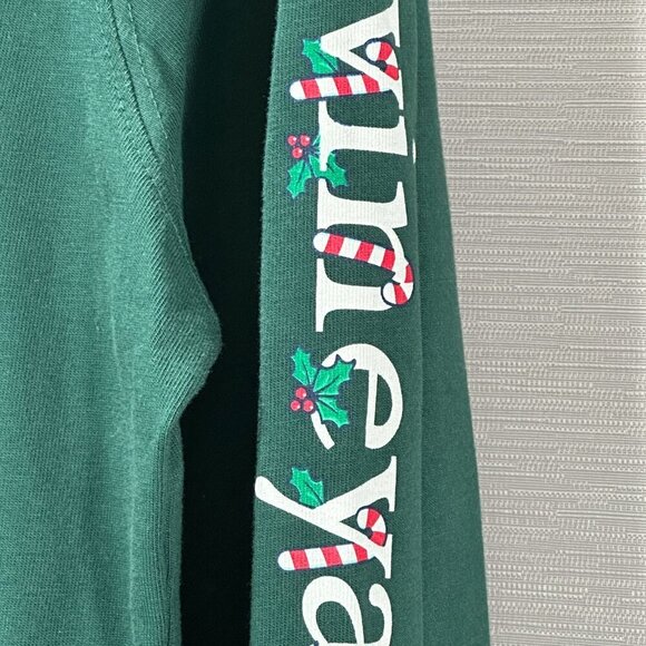 Vineyard Vines Tee Shirt Mens Small Green Cotton Long Sleeve Candy Cane Logo - Picture 4 of 11